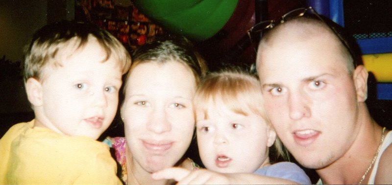 Fom left, Ryan Blanchard, now 9; Nicci Haycock, mother to two of his children; Taylor Velez, now 9; and Blanchard.