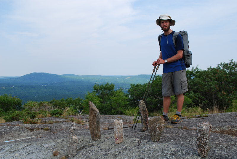 Ryan Linn, a Camden native, enjoys the view atop Maiden’s Cliffs in Camden Hills State Park. Linn was testing his ultra-light pack, which weighed 22 pounds with tent, clothes and six days’ worth of food.