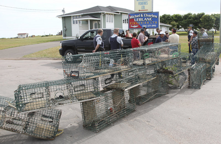 Fishermern in Cap Pele block access to Westmorland Fisheries and Cape Bald Packers on Aug. 2.
