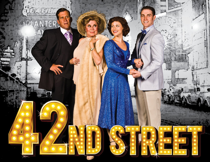 Patrick Ryan Sullivan, Karen K. Edissi, Alessa Neeck and Tyler Hanes in Maine State Music Theatre’s “42nd Street.”