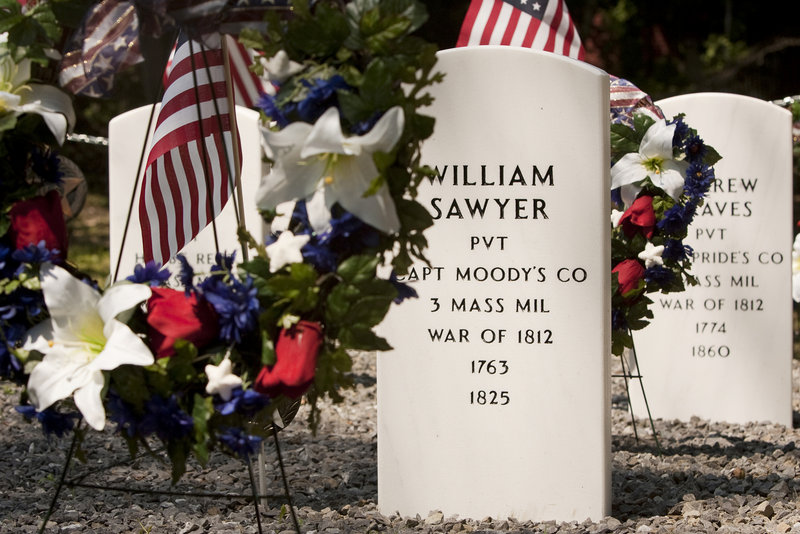 New stones mark the graves of six veterans, who died nearly 200 years ago, in the restored Grand Trunk Cemetery in Portland, thanks to a two-year project by two Girl Scouts.