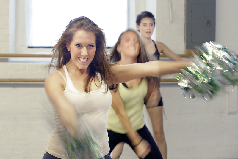 Bridgette Goulet of Auburn goes through a routine during Tuesday’s tryout.