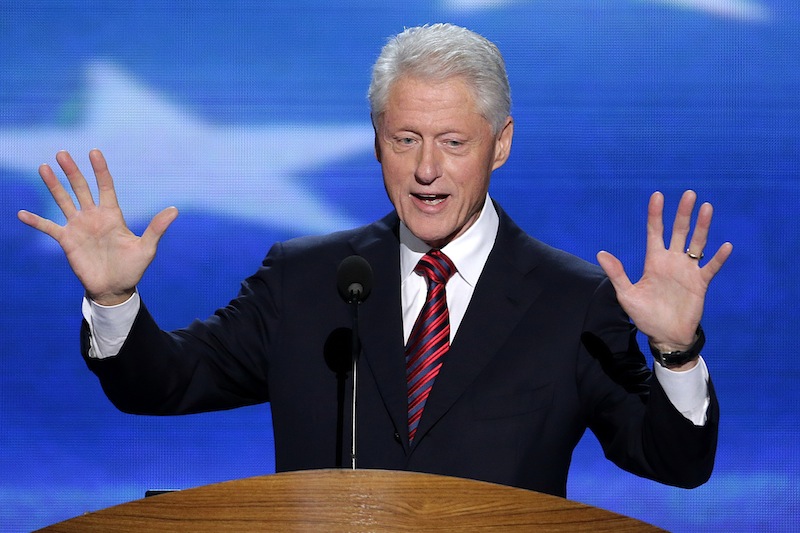 Former President Bill Clinton addresses the Democratic National Convention in Charlotte, N.C., on Wednesday, Sept. 5, 2012. (AP Photo/J. Scott Applewhite)