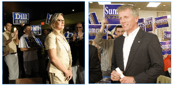 Democrat Cynthia Dill, left, and Republican Charlie Summers