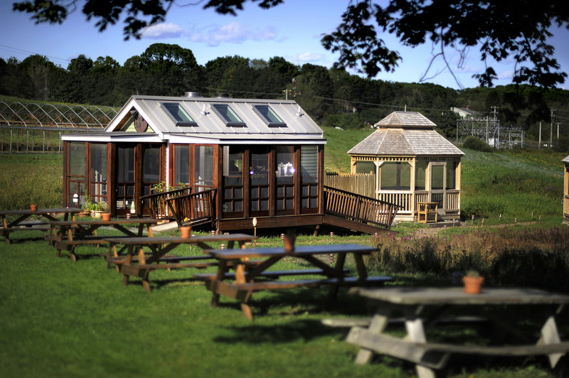 Dine at picnic tables or in the screened gazebos at The Well at Jordan’s Farm.