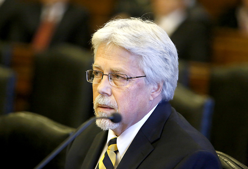 Mark Strong Sr. listens to the judge during his arraignment Tuesday at the Cumberland County Courthouse in Portland.