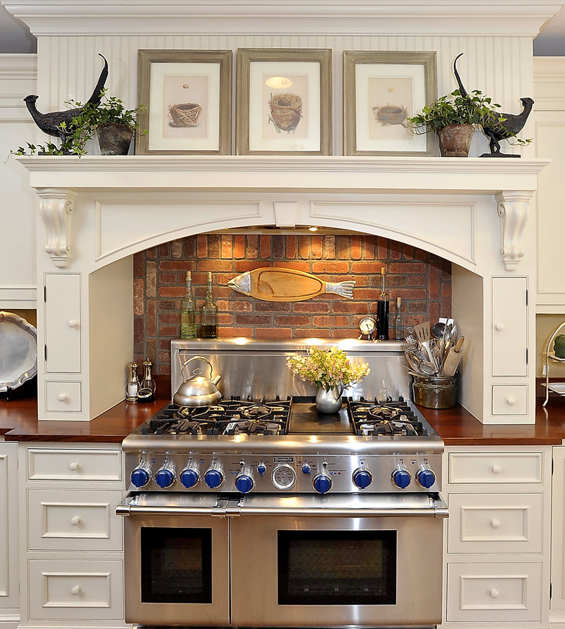 Here’s a sneak peek at one of the stops on the Falmouth Kitchen Tour. The focal point of the kitchen is a six-burner, two-oven, gas Thermador range. Proceeds from the tour will benefit the Preble Street Resource Center in Portland.