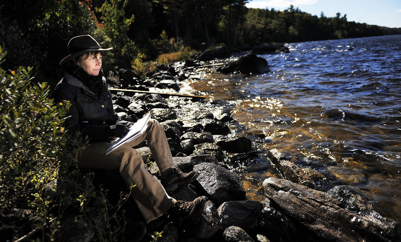 Jamie Walker of Naples sketches the mountain.