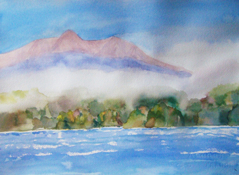 Finished painting of Katahdin by Sandra Pye.