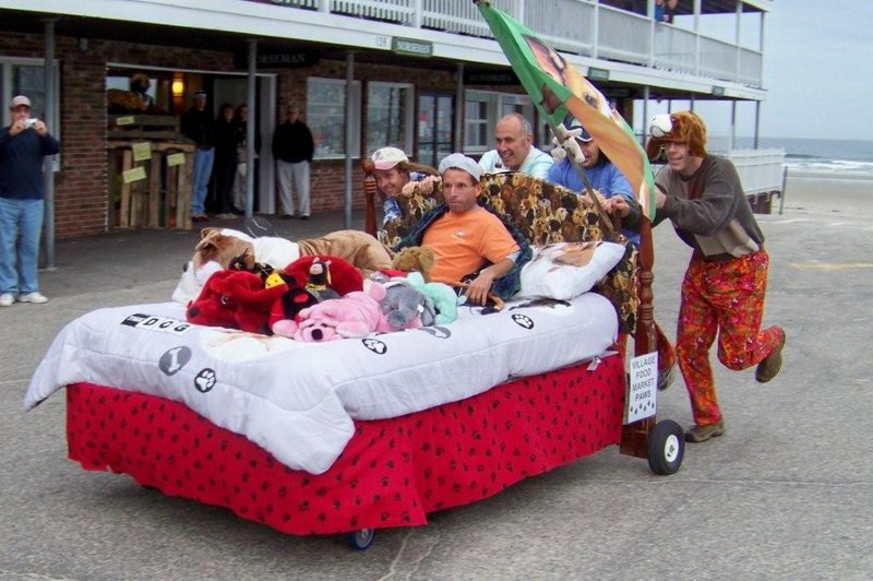 Stuffed animals went along for the ride in a previous race.