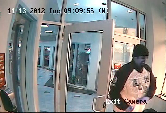 This surveillance photo shows Richard D. Gooding, the man Portland Police say robbed the Bangor Savings Bank branch on Brighton Avenue Tuesday morning.