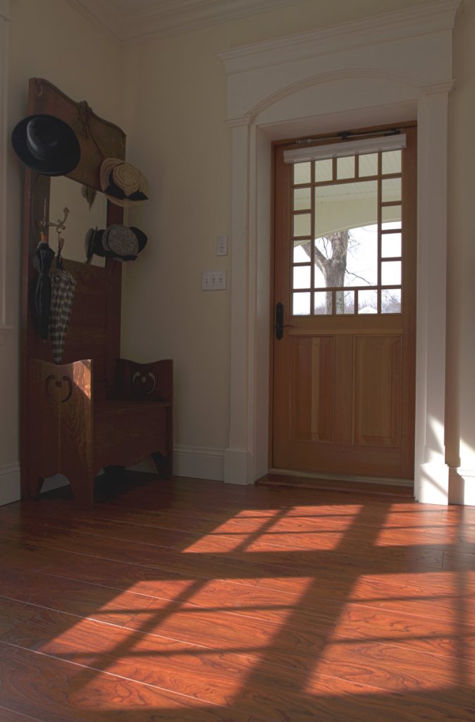 A view from the inside of one of the popular styles available in the Home Again by Hancock Lumber line of doors.