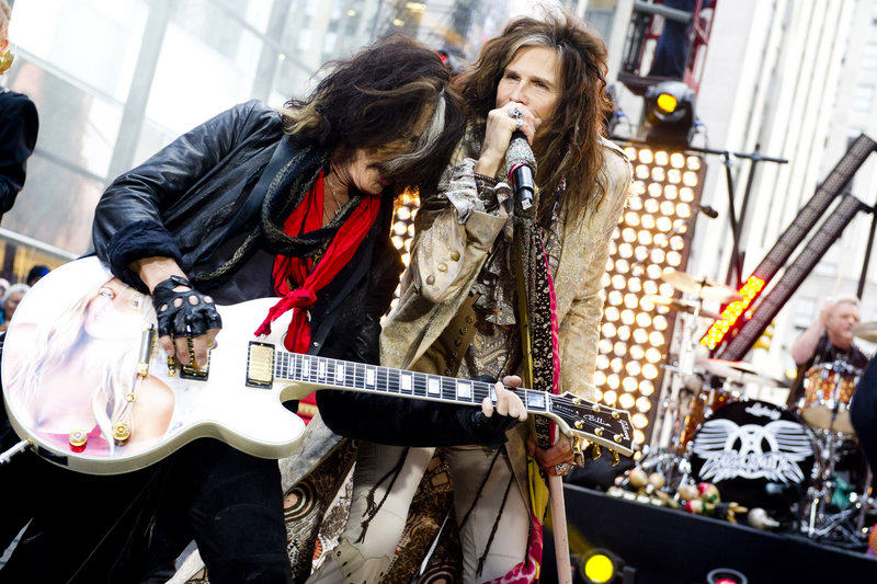 Steven Tyler with guitarist Joe Perry.