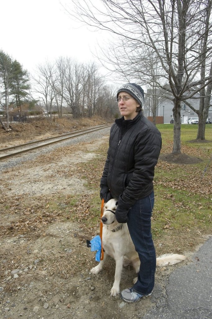 Sarah Jacobs, a Freeport resident, is in favor of the town creating a "quiet zone" for the Downeaster, which now uses its horn when crossing the street as it goes through town.