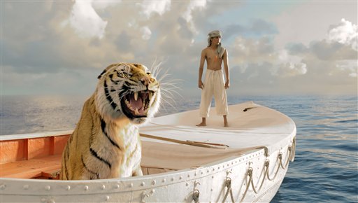 This film image released by 20th Century Fox shows Suraj Sharma in a scene from "Life of Pi." The film was nominated for a Golden Globe for best drama on Thursday, Dec. 13, 2012. The 70th annual Golden Globe Awards will be held on Jan. 13. (AP Photo/20th Century Fox, Jake Netter)