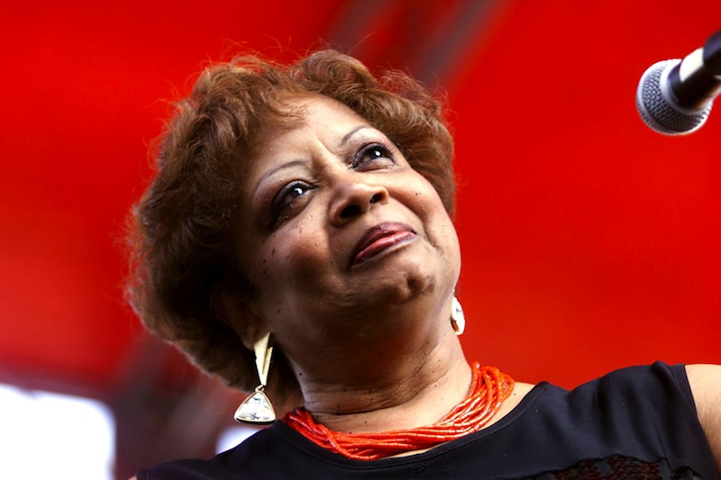 In this Sept. 2, 2001 file photo, Fontella Bass performs at the Big Muddy Blues Festival on Laclede's Landing in St. Louis. The St. Louis-born soul singer who hit the top of the R&B charts with “Rescue Me” in 1965, died Wednesday, Dec. 26, 2012, of complications from a heart attack suffered three weeks ago. She was 72. (AP Photo/St. Louis Post-Dispatch, Jerry Naunheim, Jr.) BLUES;CONCERT;FONTELLA BASS;MUSIC;MYc