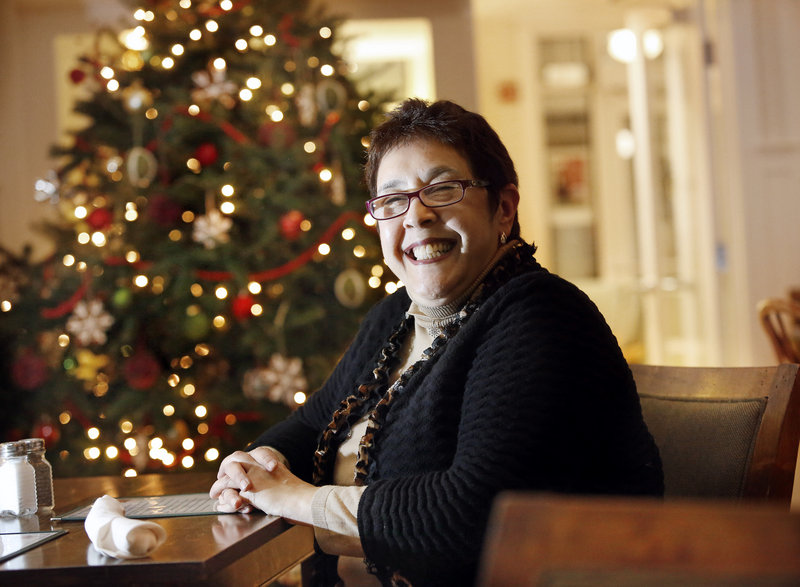 Carole Hackett, operations manager at the Beachmere Inn, won the meatloaf baking contest Sunday at Bintliff’s Restaurant, part of a fundraiser for the Marginal Way Preservation Fund.