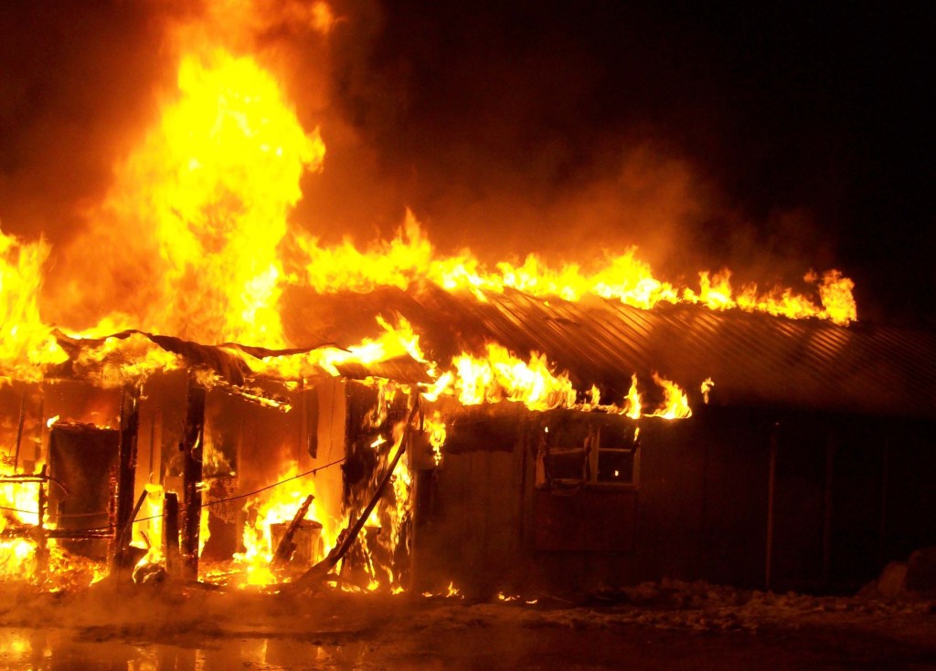 A home and garage at 17 Sandville Road in Limington was destroyed by fire Friday night. No one was hurt.