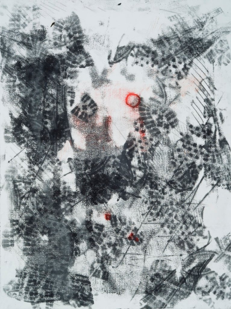 Boots,” monotype, 2012.