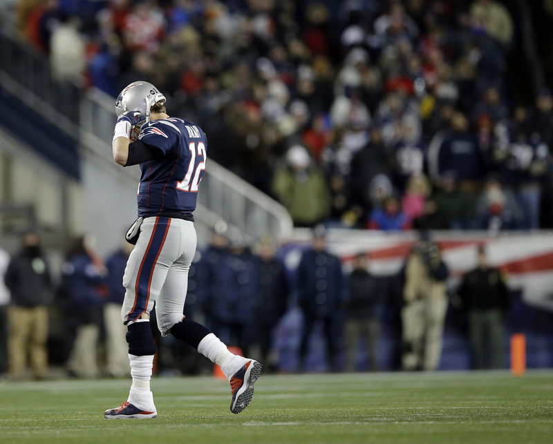 You don’t need to be an expert in body language to guess things are not going well for QB Tom Brady as he walks off the field in the second half of Sunday’s AFC championship game at Gillette Stadium. Brady and the Pats were shut out in the second half of a 28-13 loss to the Ravens.