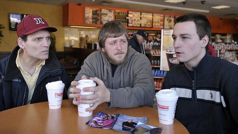 Ron Blanchard, left, father of murder victim Matt Blanchard, talks about his son along with Logan Howard, Matt’s uncle, and John Howard, Matt’s brother. They insist the killing was a random act of violence.