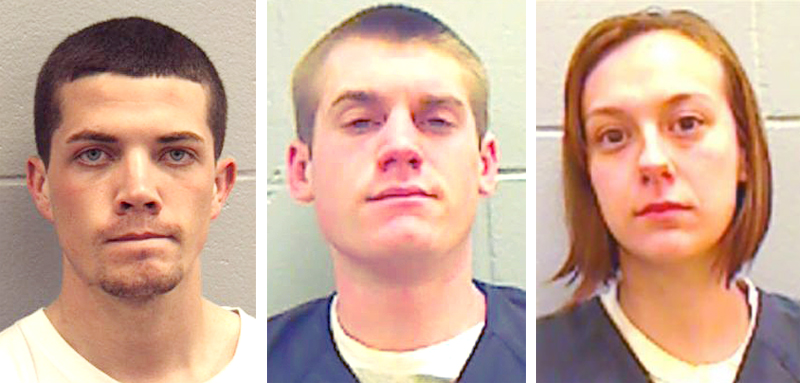 Joshua Neisius, left, Derek Elliot and Dwan Russell