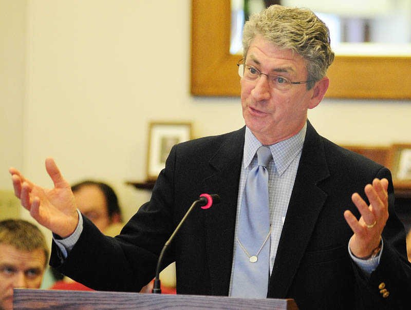 Deputy Attorney General William Stokes, head of the criminal division, testifies during a public hearing on L.D. 236, An Act To Protect the Privacy of Citizens from Domestic Unmanned Aerial Vehicle Use, before the Judiciary Committee on Tuesday at the State House in Augusta.