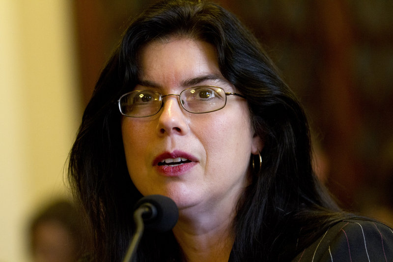 Ruth Moore of Milbridge, Maine, who was raped twice while serving in the Navy, testifies at a Veterans Affairs subcommittee on Disability Assistance and Memorial Affairs hearing on July 18, 2012. (AP Photo/Jacquelyn Martin)