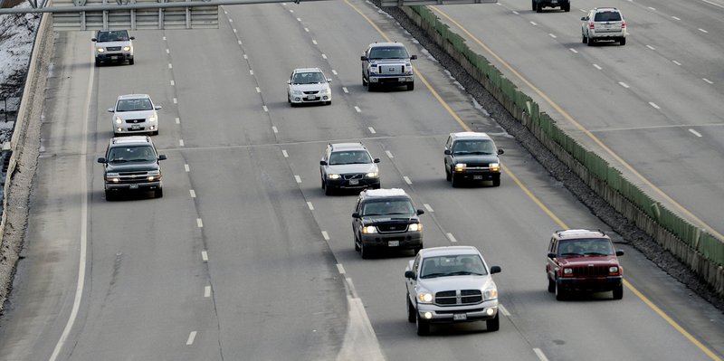 Northbound traffic on Tukey’s Bridge on I-295. The state chooses 15 to 30 projects every year to receive safety improvement funds, and officials say the spending almost always translates to lower crash numbers.