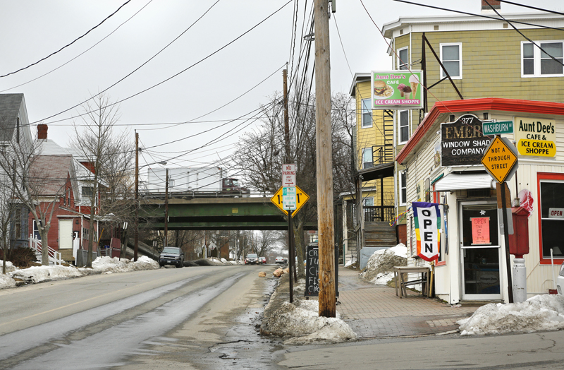 Staff photo by Derek Davis: Libbytown section of Portland, looking up St. John Street. Photographed on Wednesday, March 3, 2013..