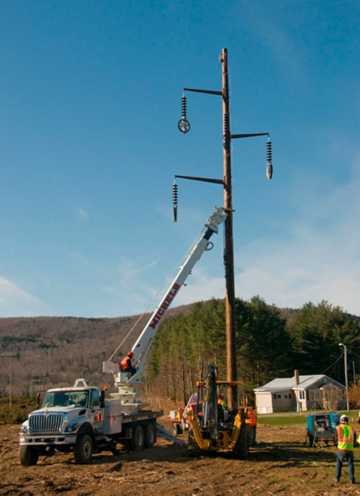 (FILE) A new Central Maine Power high-voltage transmission line under construction in Moscow in late 2011.