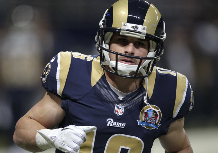 St. Louis Rams wide receiver Danny Amendola warms up before the start of a game with the Minnesota Vikings on Dec. 16, 2012, in St. Louis.