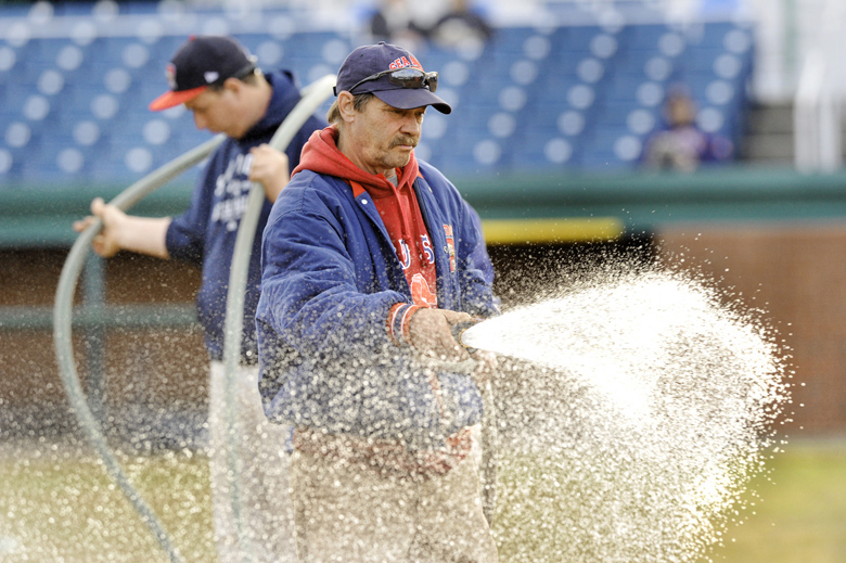 John Ewing/staff photographer... Friday, April 5, 2013....Rick Anderson has been the Sea Dogs' head groundskeeper for all of the team's 20 years.