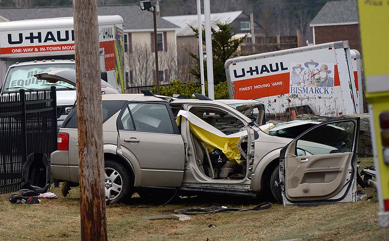 One of the vehicles involved in a fatal crash on Route 4 in Berwick last Wednesday.