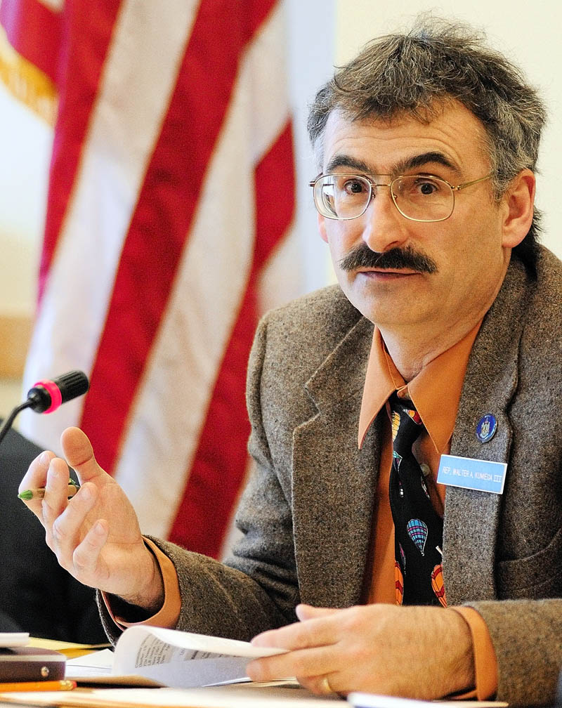 Marine Resources Committee co-chair Rep. Walter Kumiega, D- Deer Isle, speaks during a work session on Wednesday April 3, 2013 in the Cross State Office Building in Augusta.