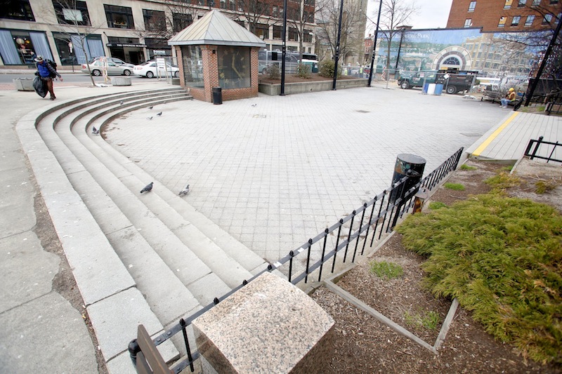 Congress Square Plaza in downtown Portland on April 18, 2013.