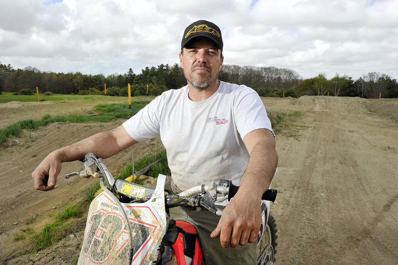 Gorham resident Merritt Bennett is hoping the town will approve a motocross bike course on his families farm on the Fort Hill Road. Photographed on Wednesday, May 8, 2013.