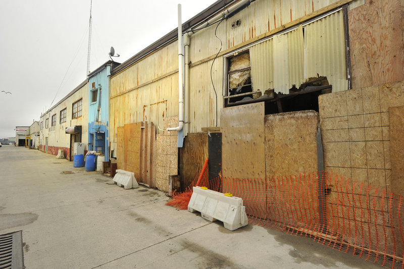 Renovations move forward on a building on Portland Wharf.