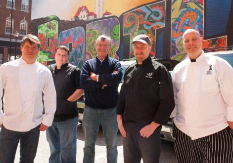 The 2013 Taste of the Nation Maine Chef Committee, from left: Larry Matthews, Back Bay Grill; Lee Skawinski, Vignola Cinque Terre; Sam Hayward, Fore Street; Steve Corry, Petite Jacquline and Five Fifty-Five; Jeff Landry, The Farmer's Table