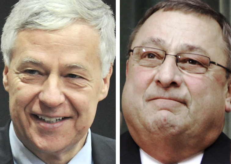 Democratic U.S. Rep. Mike Michaud, left, and Republican Gov. Paul LePage.