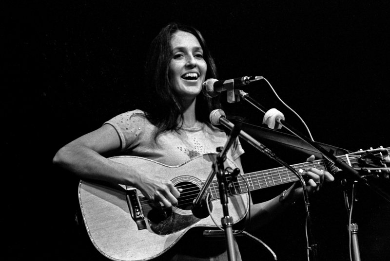 Joan Baez performs in Hamburg, Germany, in 1973.