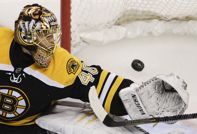 Boston goaltender Tuukka Rask was working on a long shutout streak until Wednesday when the Blackhawks put six pucks past him for a 6-5 OT win that evened the series.