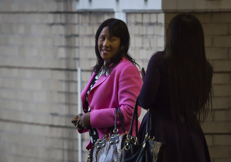 Daughter Makaziwe Mandela, left, and granddaughter Ndileka Mandela leave the Mediclinic Heart Hospital where former South African President Nelson Mandela is being treated in Pretoria, South Africa, on Thursday. Nelson Mandela’s health improved overnight.