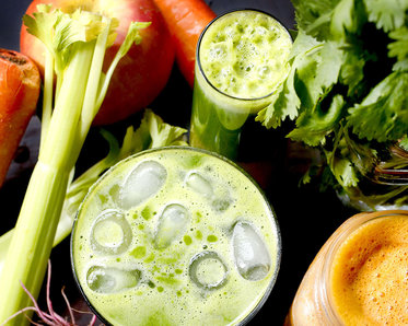 At the Roost House of Juice in Portland, you can go green with The Governor, middle, and the North Woods, top; or opt for orange with Carrot Cake, right. Drinks made with vegetables are becoming increasingly popular.