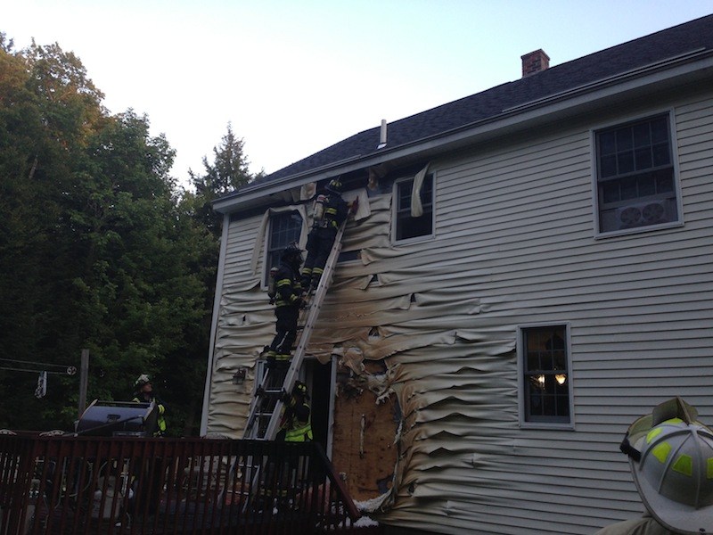 A Buxton man had to be transported by ambulance to Maine Medical Center in Portland on Wednesday night after a propane gas grill exploded at 415 Turkey Lane in Buxton.
