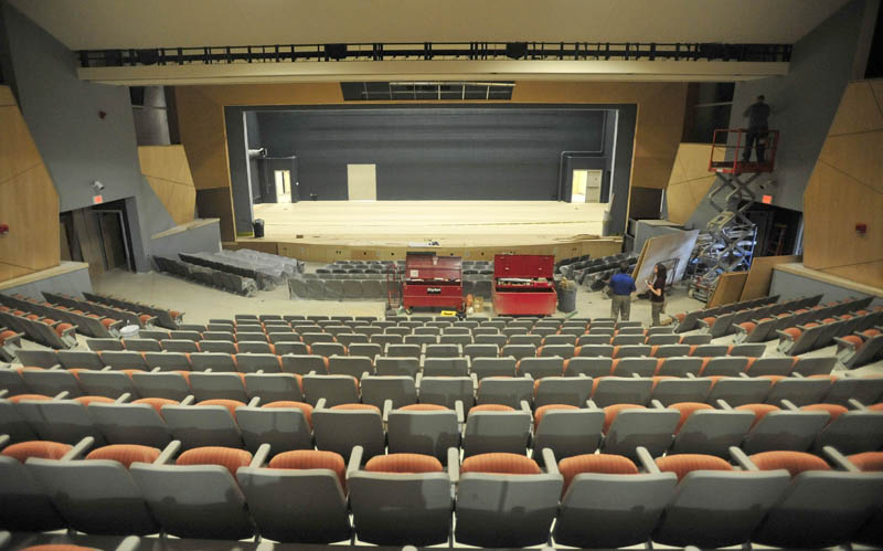 The Bjorn Auditorium at the newly renovated Mt. Blue Learning Campus in Farmington today.