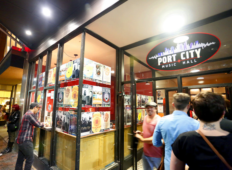 Patrons line up outside Port City Music Hall for the Father John Misty show in Portland last weekend.