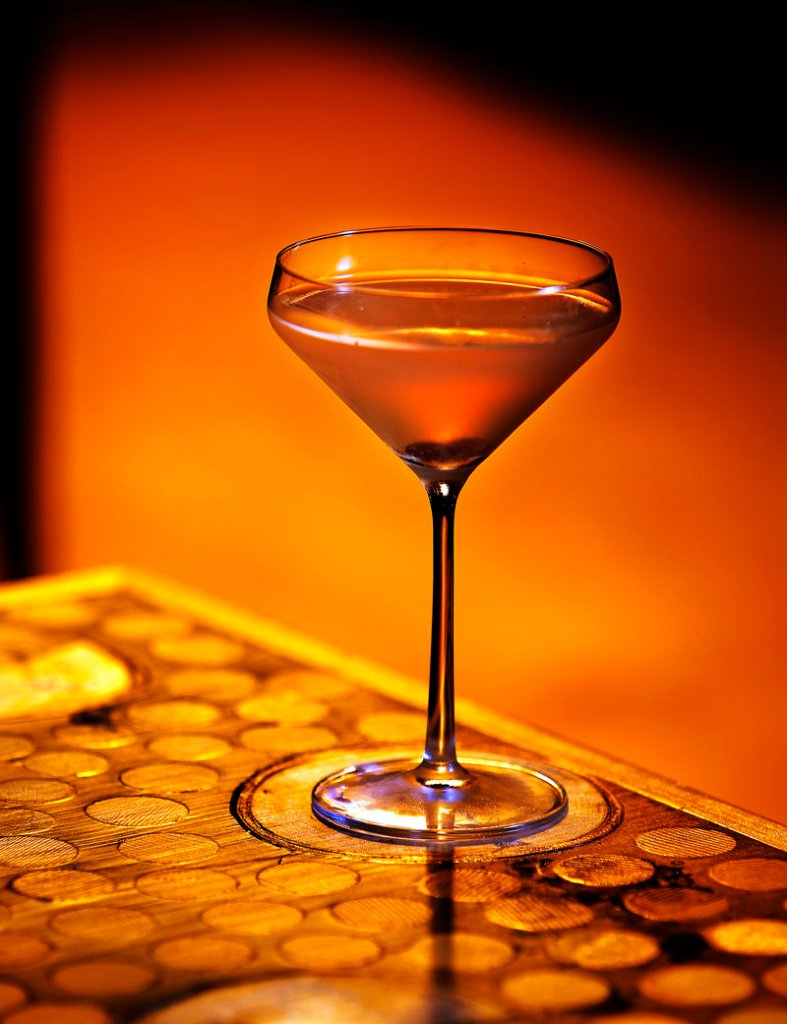 Luke O'Neill's finished Champagne shrub cocktail.