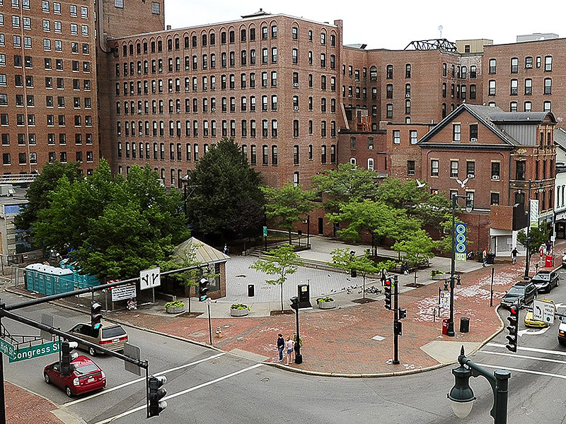 The Friends of Congress Square hopes to work with the city to secure $50,000 from the city's Parks Commission to produce a final design for the park and the surrounding intersection, known as Congress Square. Press Herald file photo