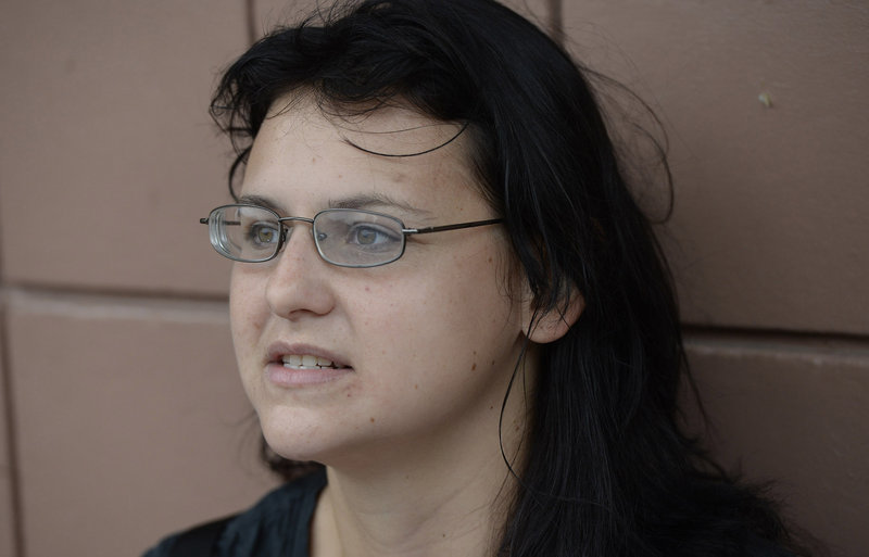 Melanie Silver 23, of Portland talk about Section 8 housing Tuesday, Sept. 10, 2013.